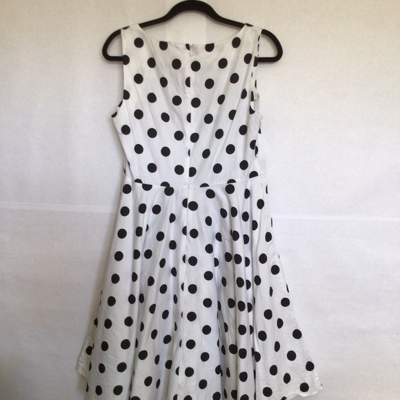 White with Black polka dot Dress - Picture 2 of 6